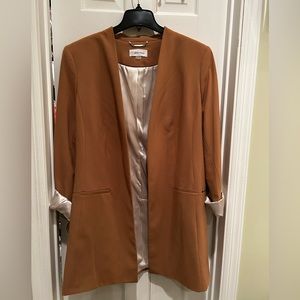 Calvin Klein Womens Open Front Silk Filler 3/4 Sleeve